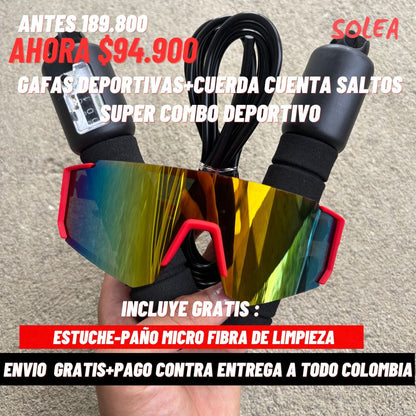 Gafas Deportivas®+Cuerda cuenta saltos ADICCIONAL💪🏼