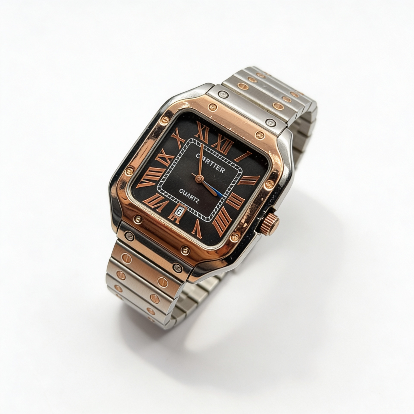 🔥 Reloj Hombre Cuadrado Plateado ⌚ Edición Clásica de Lujo